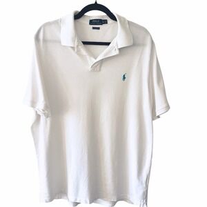 POLO RALPH LAUREN MEN'S CLASSIC SRL WHITE POLO SHORT SLEEVE SHIRT SIZE XL